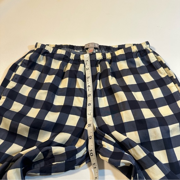 J. Crew Size XXS Navy Gingham Soft Shine Pajamas Set Jammies Sleepwear - Picture 4 of 10